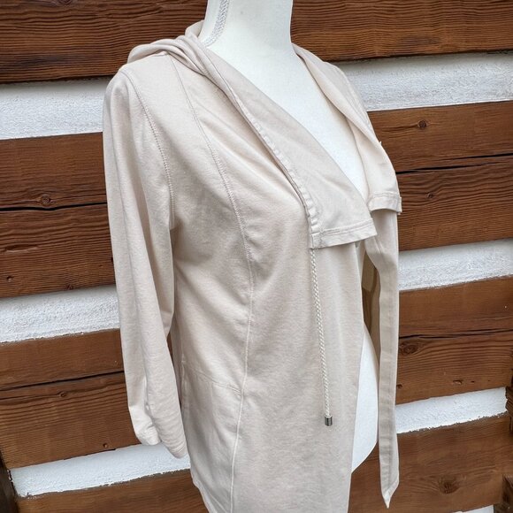 CHICO’S Zenergry Open Front Hoodie. Cardigan, Jacket. Tan, Sz: 0, US 4, Small S - Picture 3 of 9